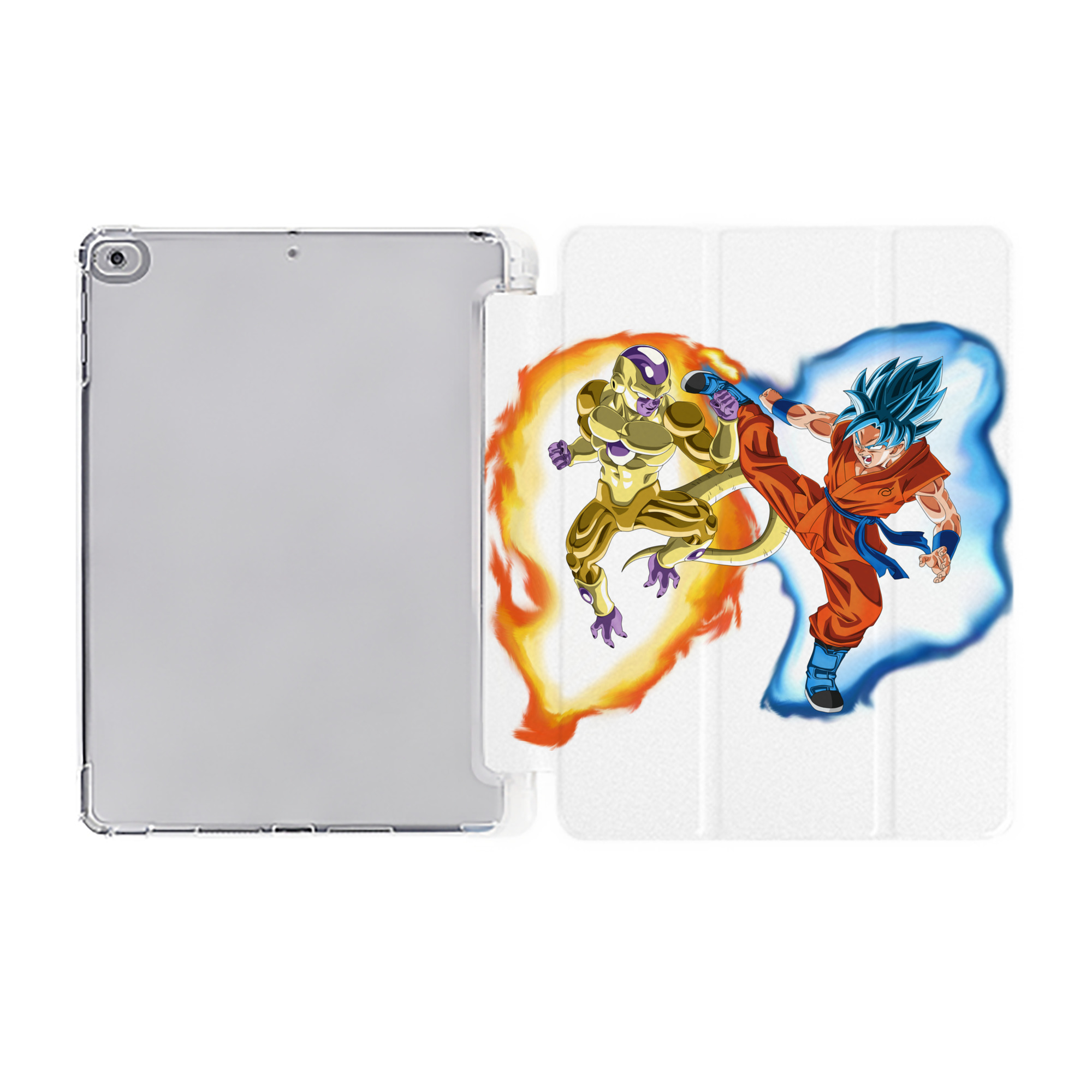 （画像用） ドラゴンボール フリーザ DRAGON BALL Frieza IPad ケース ペン収納付き 三つ折りスタンド PUレザー×シリコン 対応機種9.5/10.5/10.9インチ